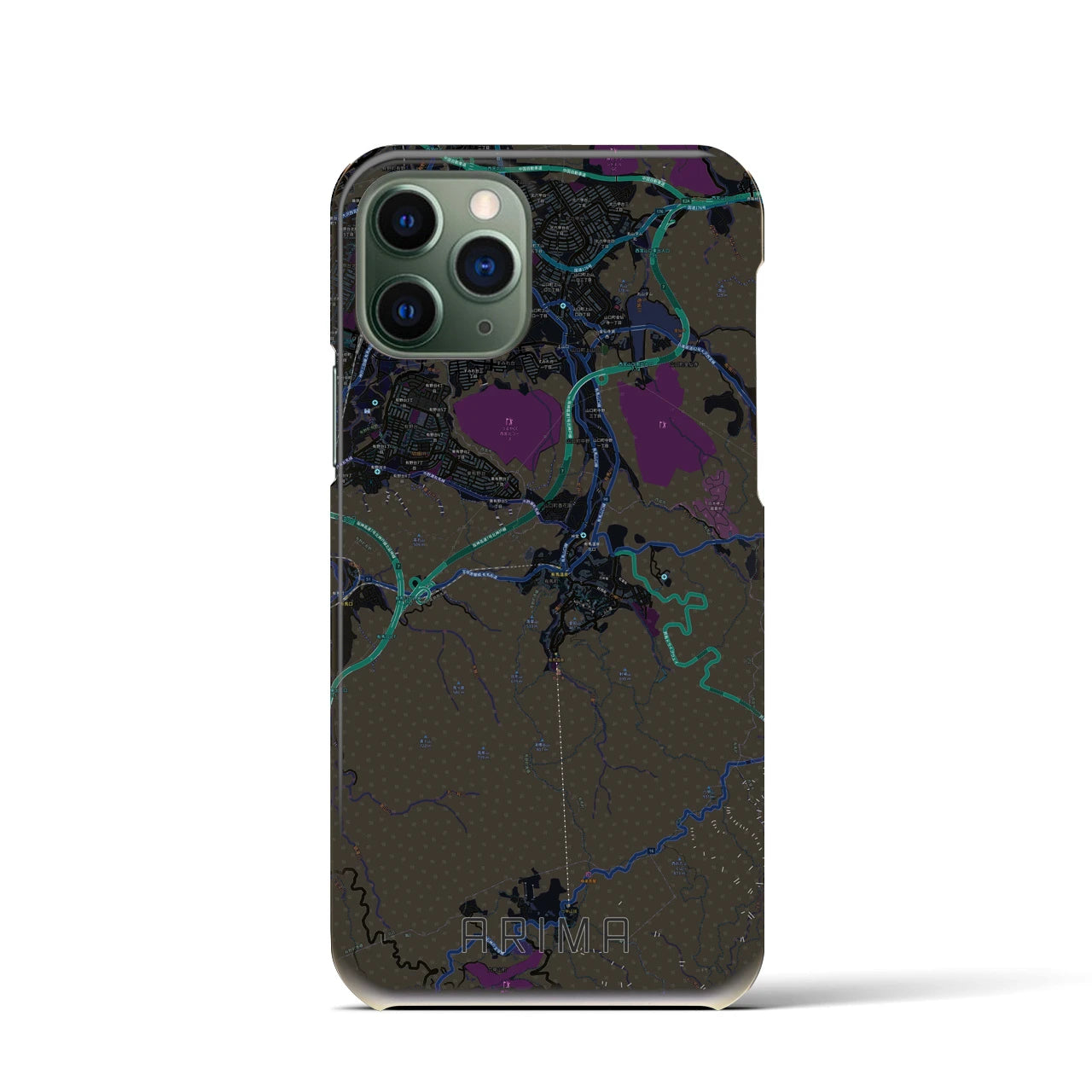 【有馬(兵庫県)】地図柄iPhoneケース(バックカバータイプ)