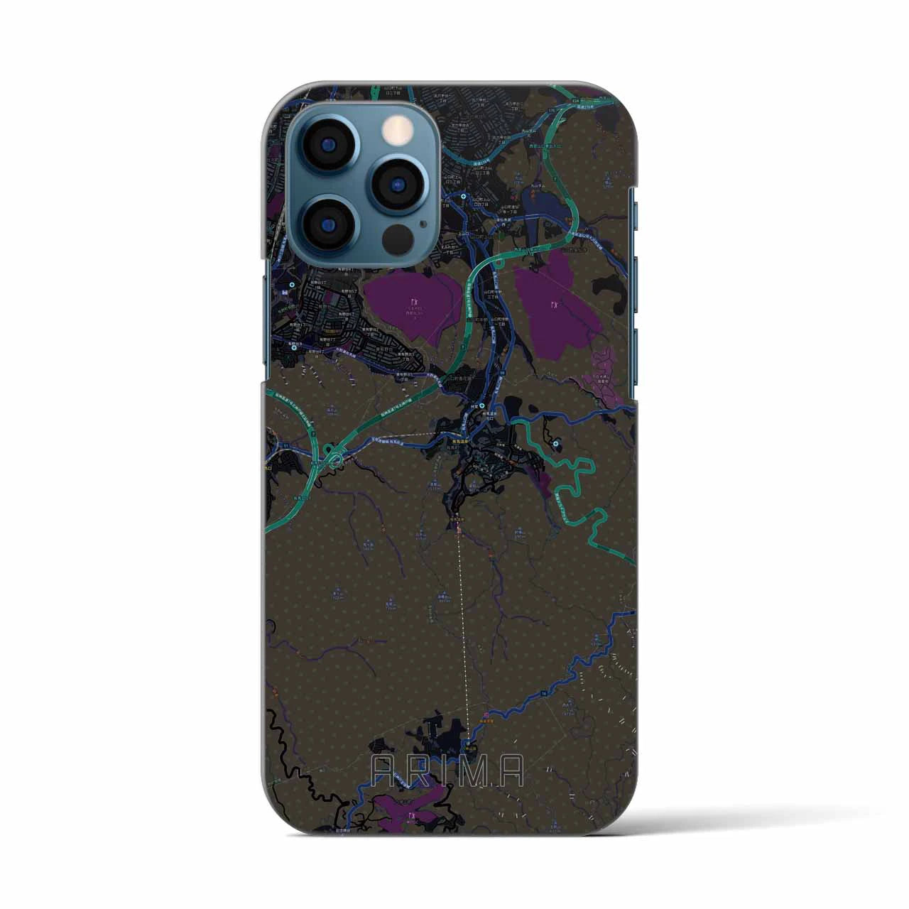 【有馬(兵庫県)】地図柄iPhoneケース(バックカバータイプ)