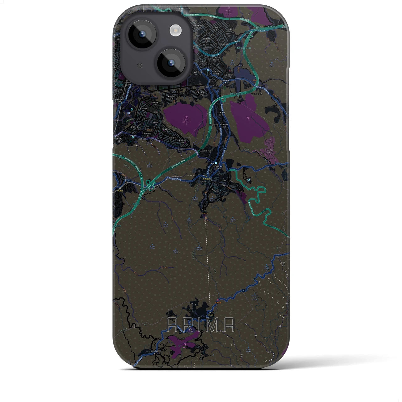 【有馬(兵庫県)】地図柄iPhoneケース(バックカバータイプ)