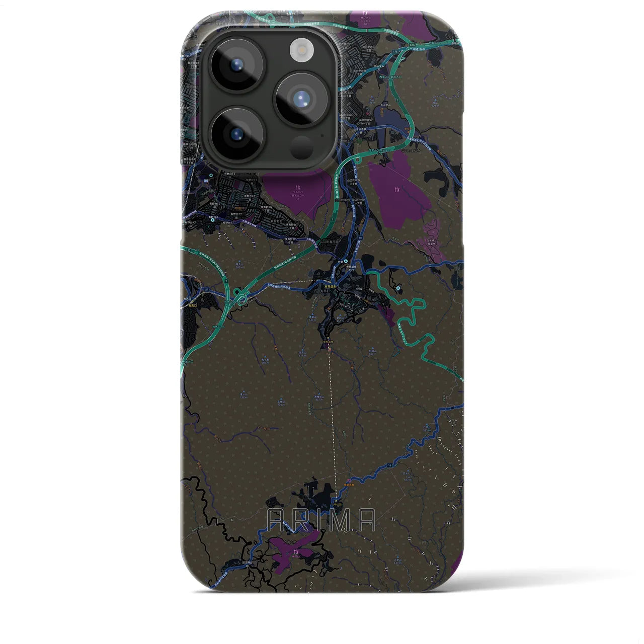 【有馬(兵庫県)】地図柄iPhoneケース(バックカバータイプ)