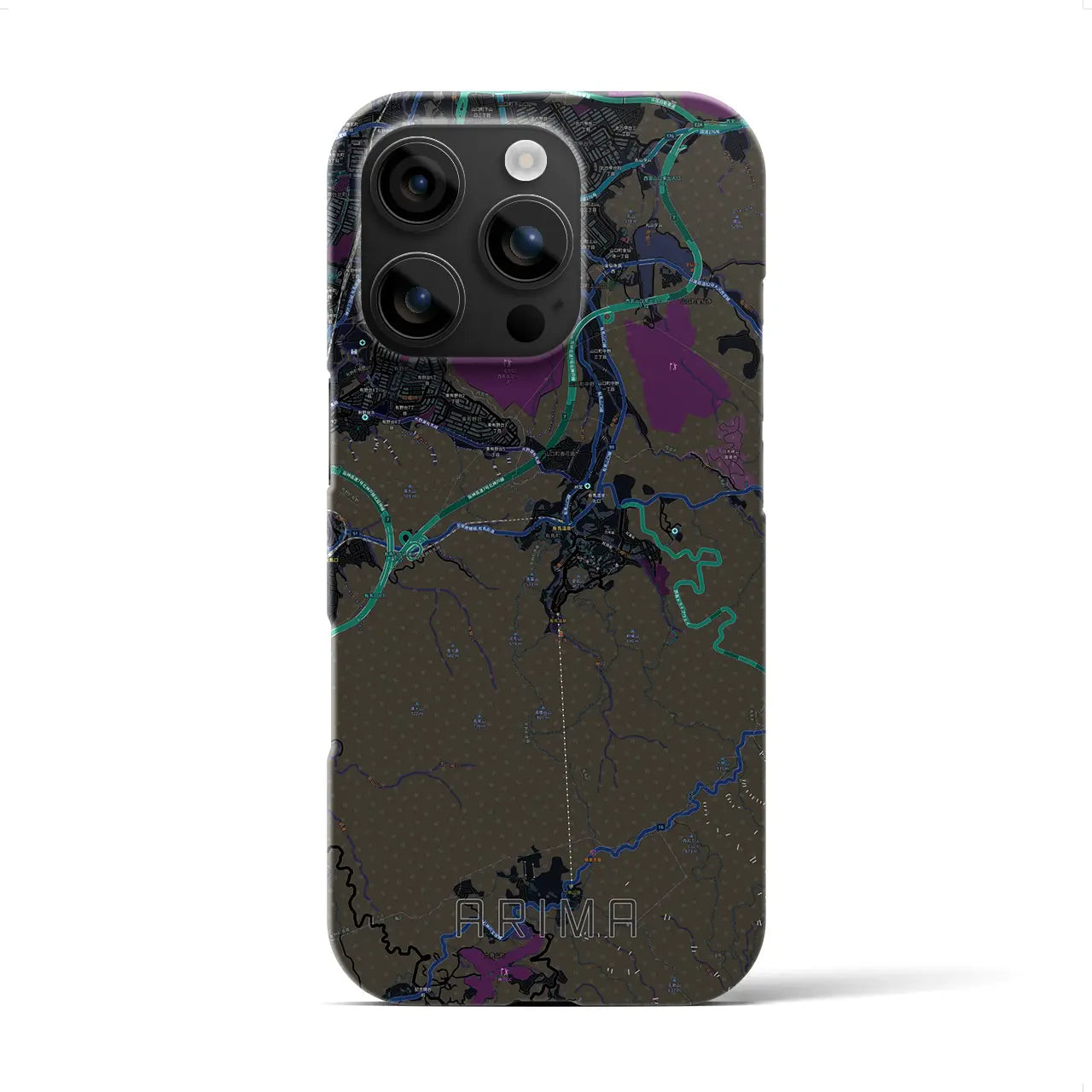 【有馬(兵庫県)】地図柄iPhoneケース(バックカバータイプ)