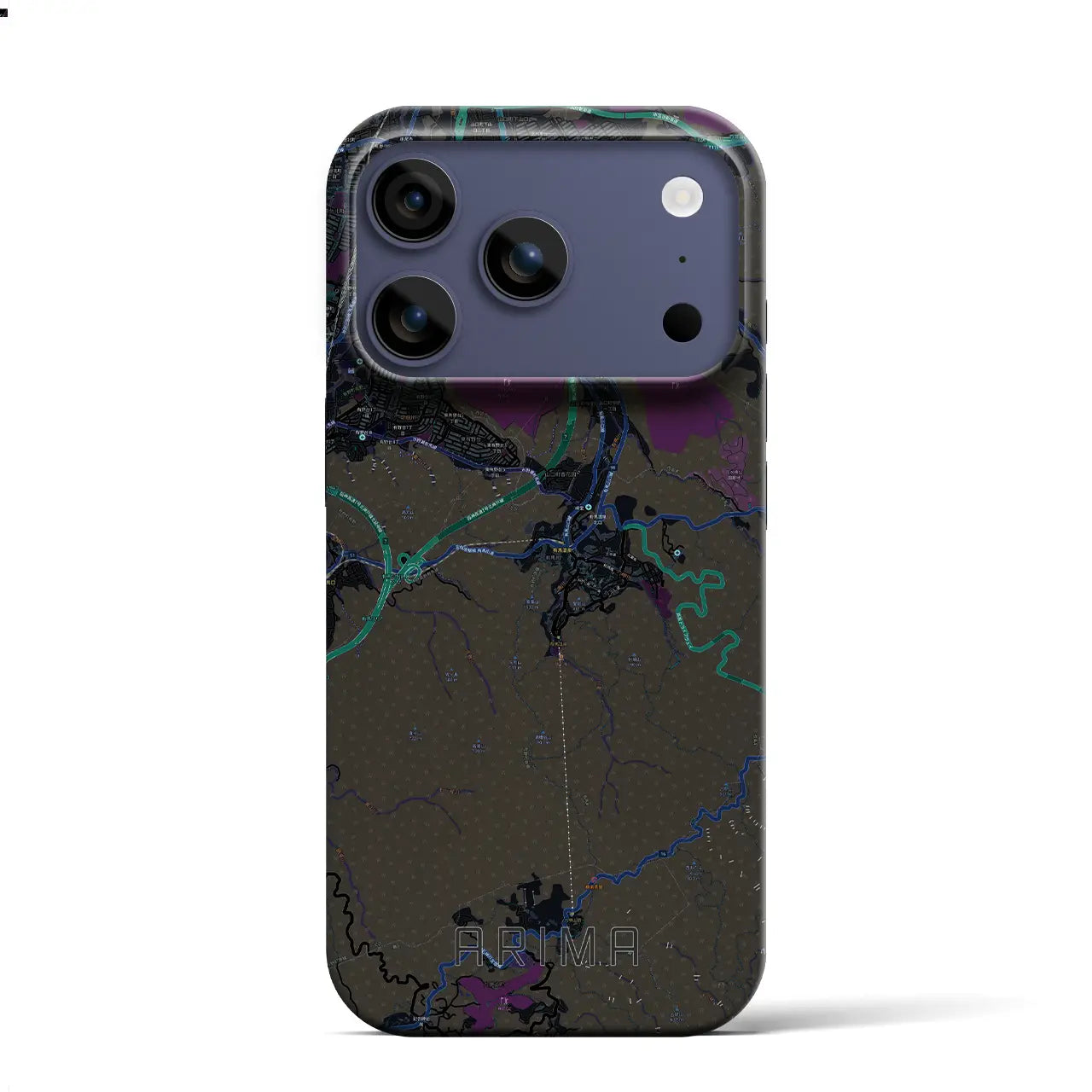 【有馬(兵庫県)】地図柄iPhoneケース(バックカバータイプ)