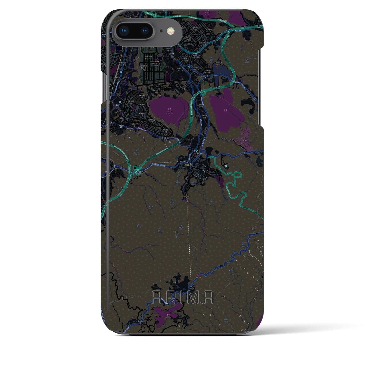 【有馬(兵庫県)】地図柄iPhoneケース(バックカバータイプ)