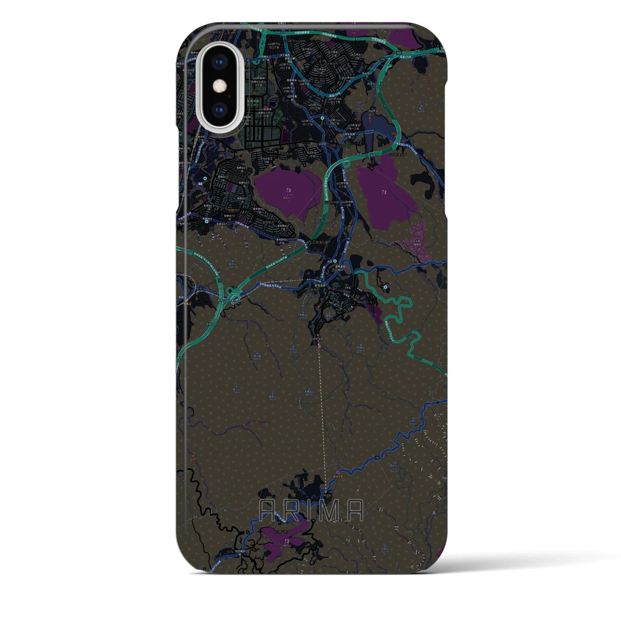 【有馬(兵庫県)】地図柄iPhoneケース(バックカバータイプ)