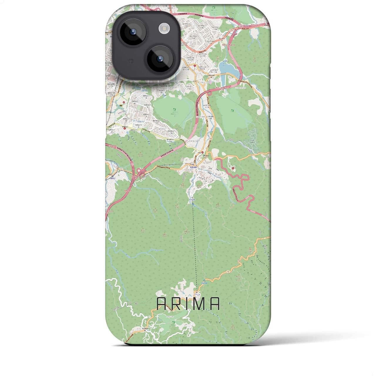 【有馬(兵庫県)】地図柄iPhoneケース(バックカバータイプ)