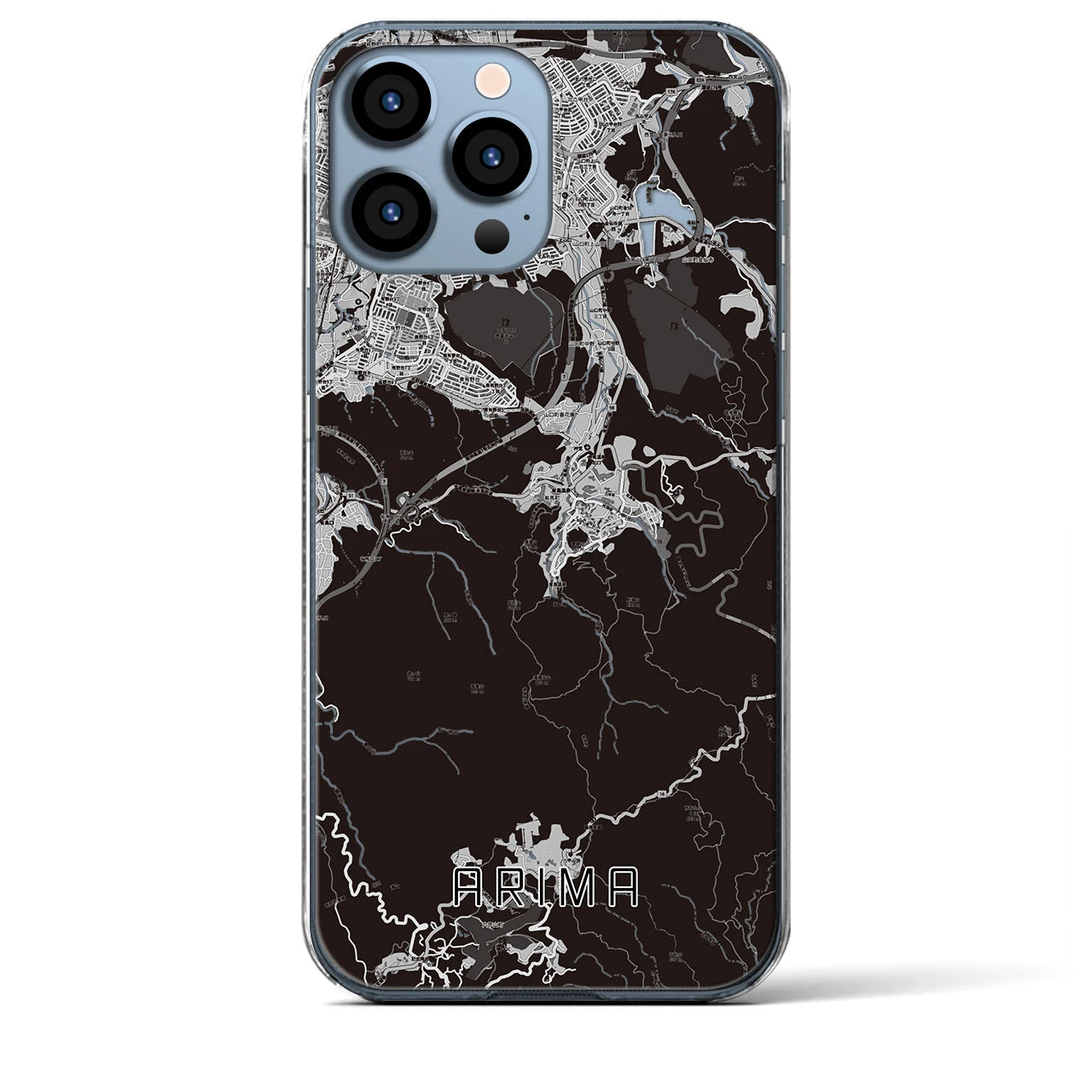 【有馬(兵庫県)】地図柄iPhoneケース(クリアタイプ)