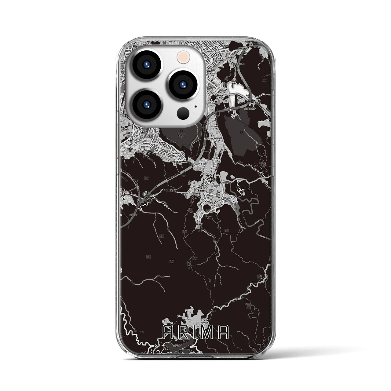 【有馬(兵庫県)】地図柄iPhoneケース(クリアタイプ)