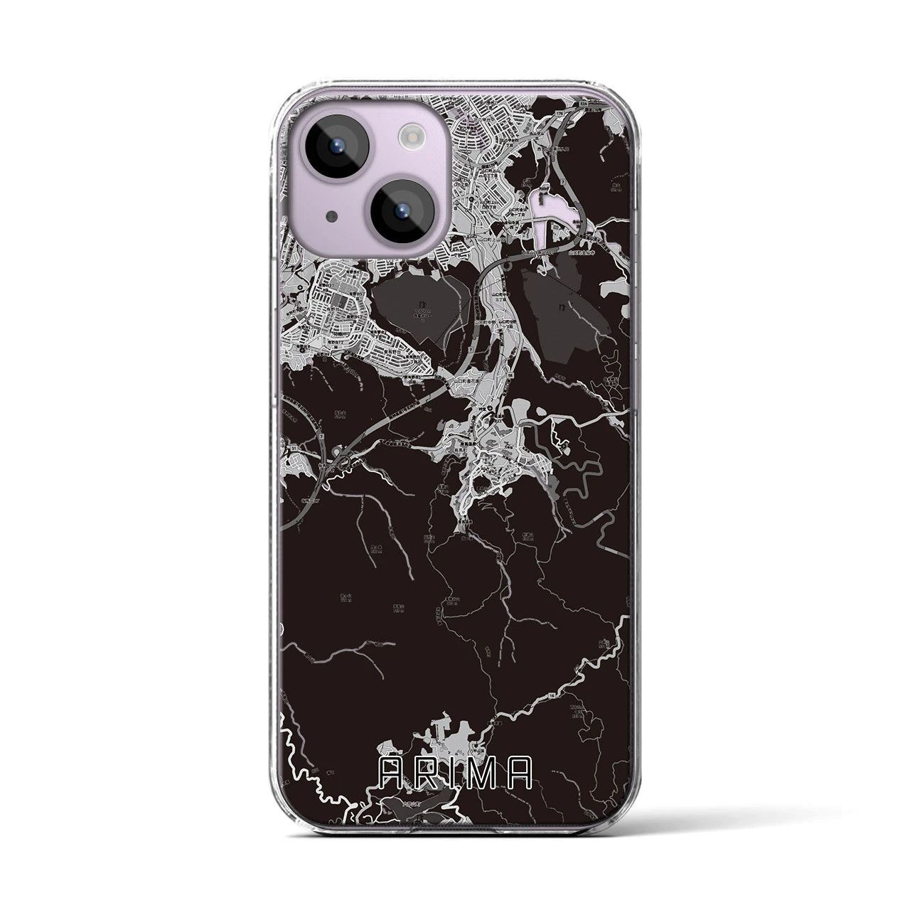 【有馬(兵庫県)】地図柄iPhoneケース(クリアタイプ)