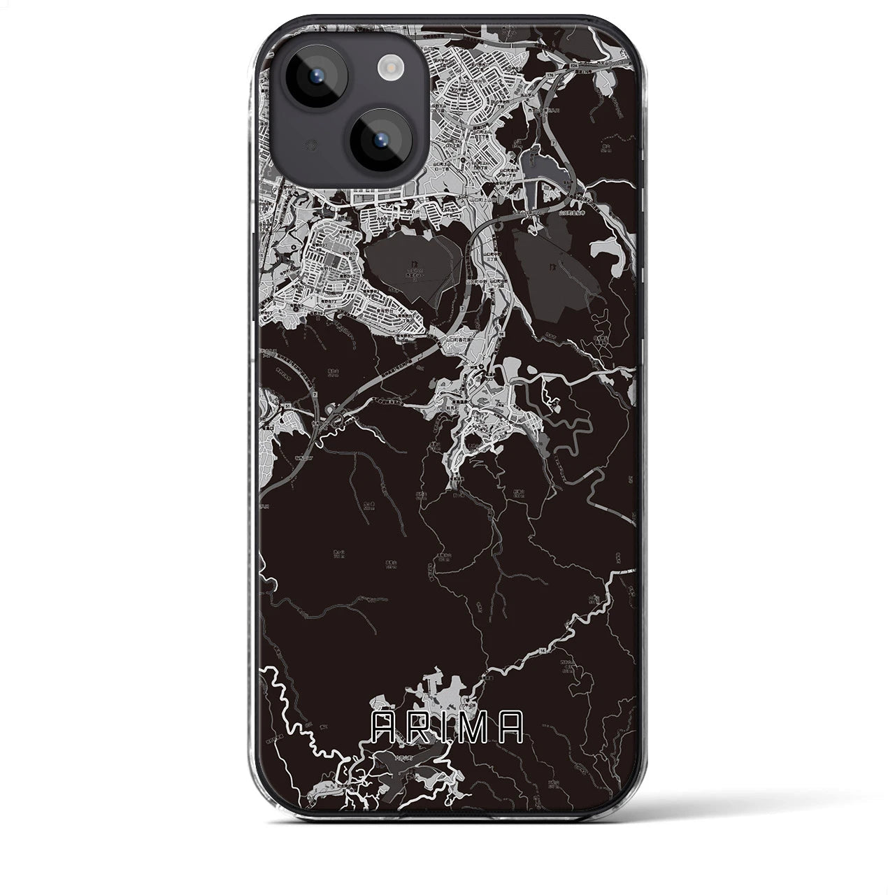 【有馬(兵庫県)】地図柄iPhoneケース(クリアタイプ)