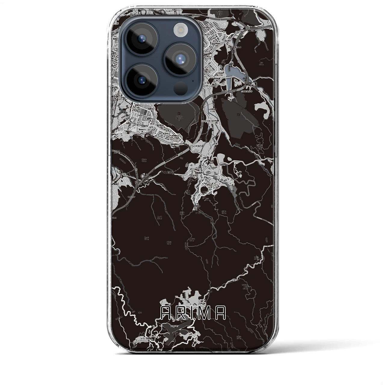 【有馬(兵庫県)】地図柄iPhoneケース(クリアタイプ)