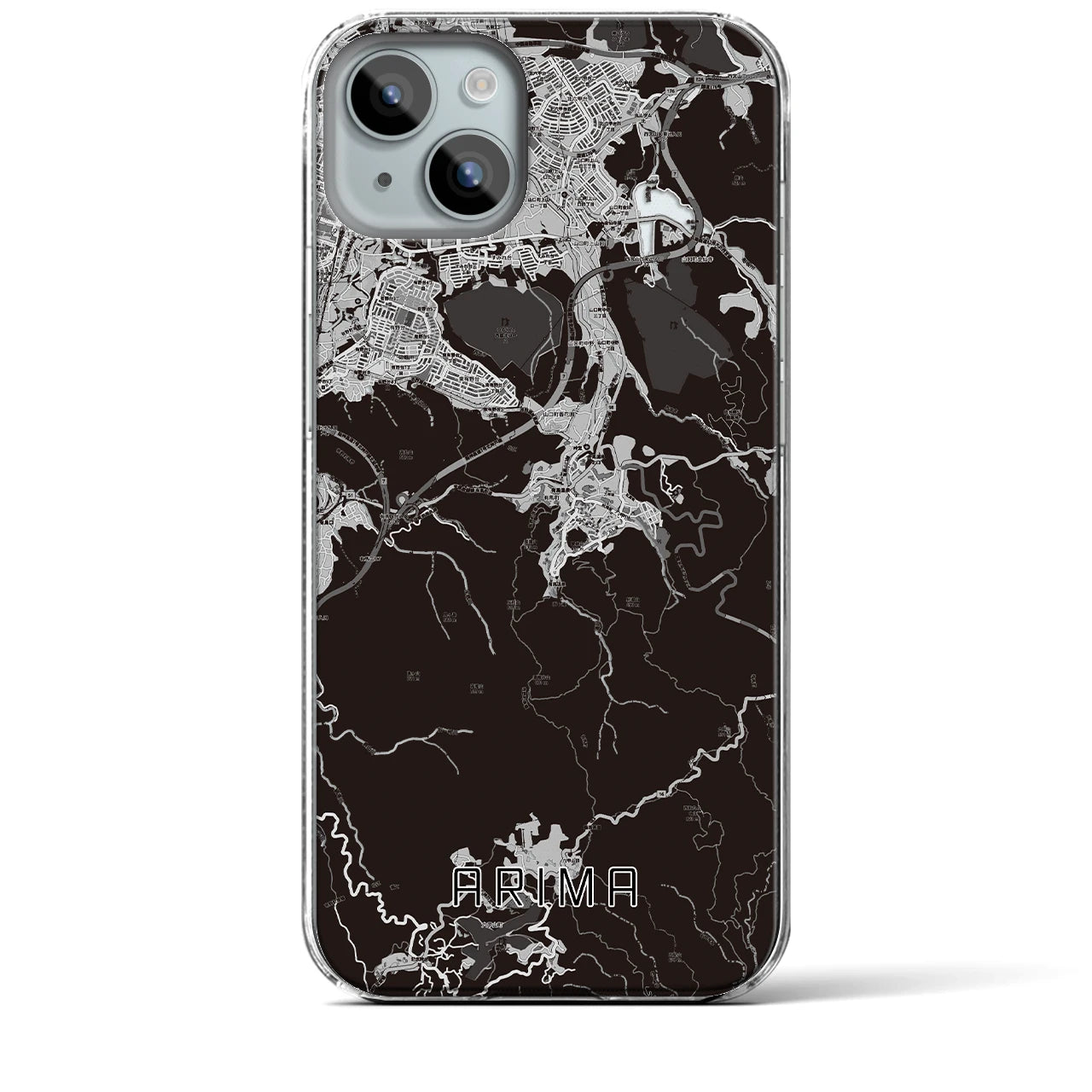 【有馬(兵庫県)】地図柄iPhoneケース(クリアタイプ)