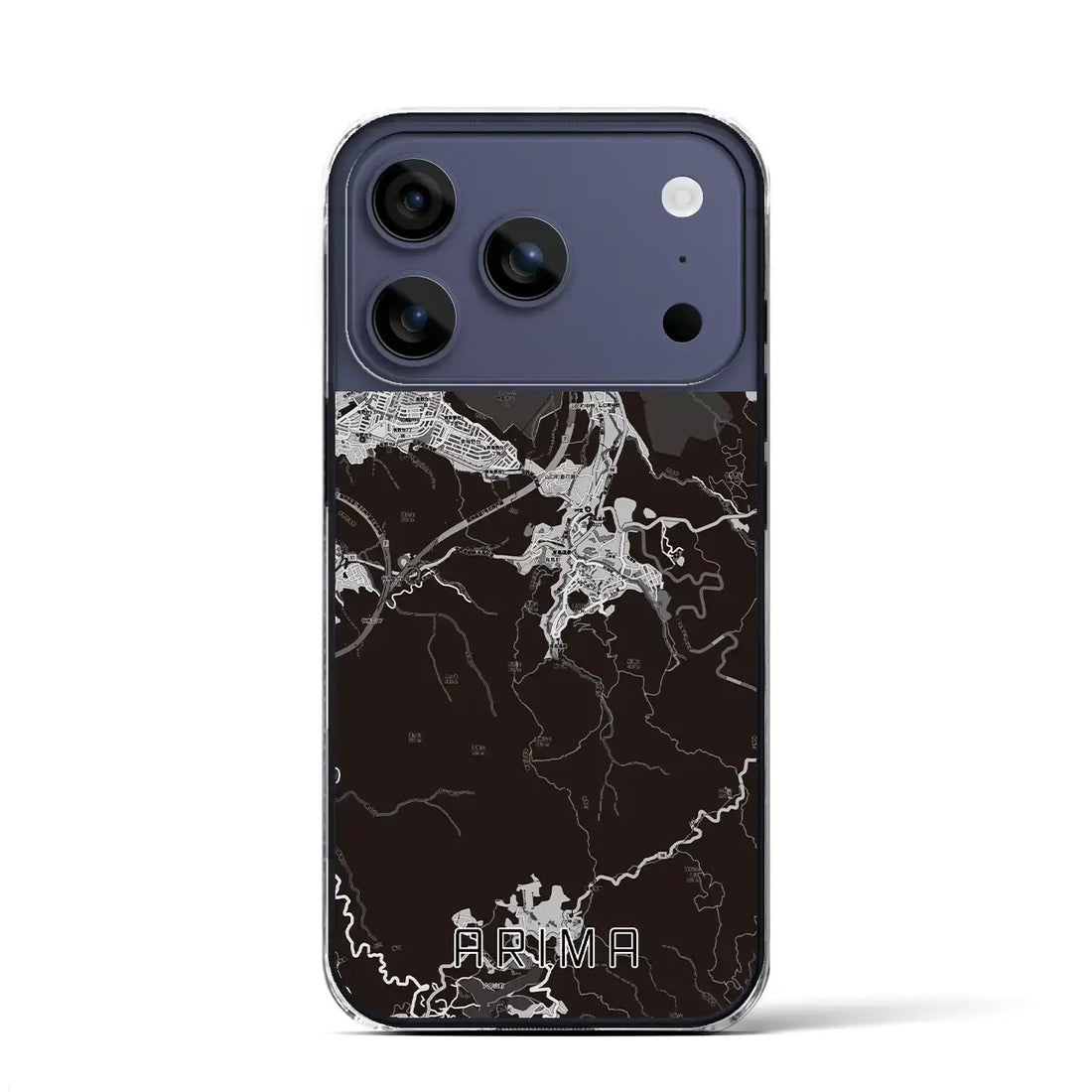 【有馬(兵庫県)】地図柄iPhoneケース(クリアタイプ)モノトーン・iPhone 17 Pro Max 用