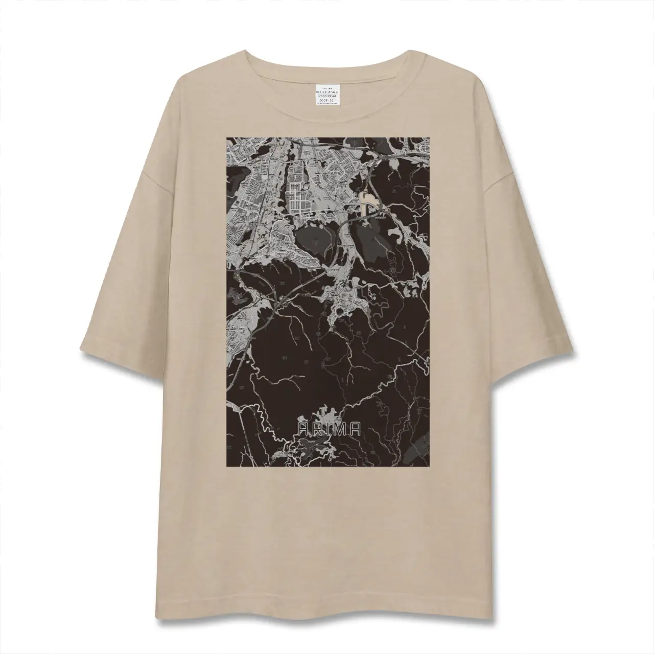 【有馬(兵庫県)】地図柄ビッグシルエットTシャツ