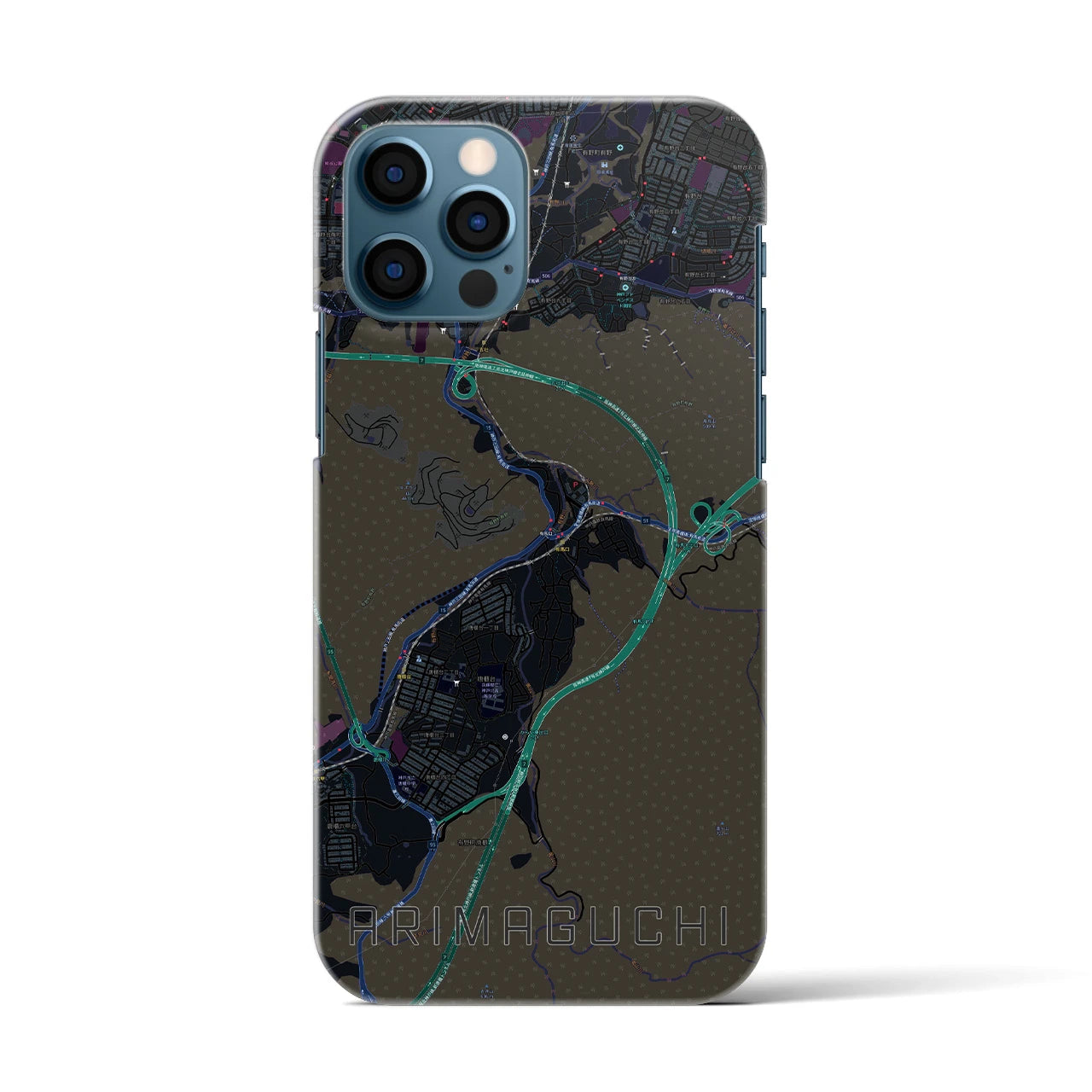 【有馬口(兵庫県)】地図柄iPhoneケース(バックカバータイプ)