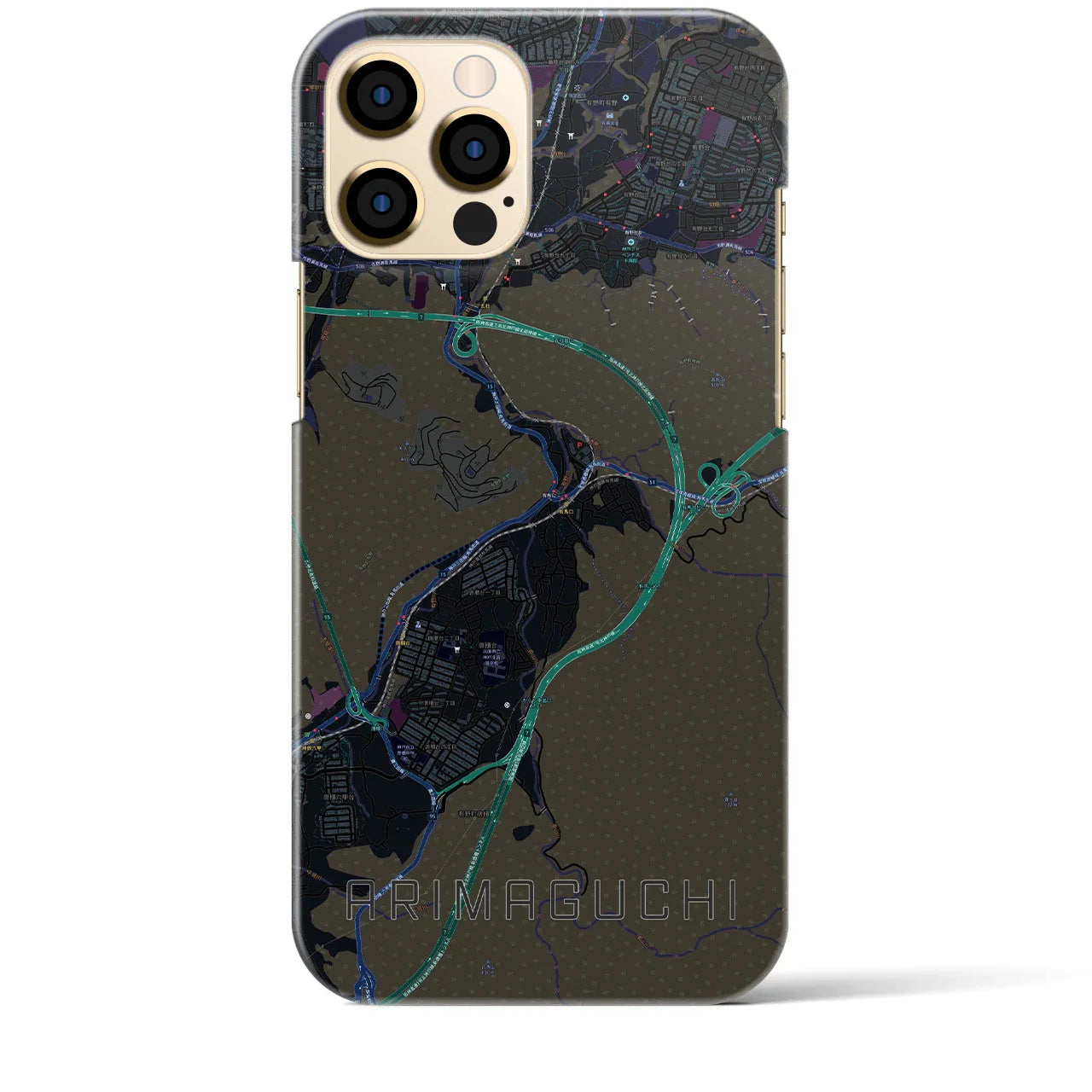 【有馬口(兵庫県)】地図柄iPhoneケース(バックカバータイプ)
