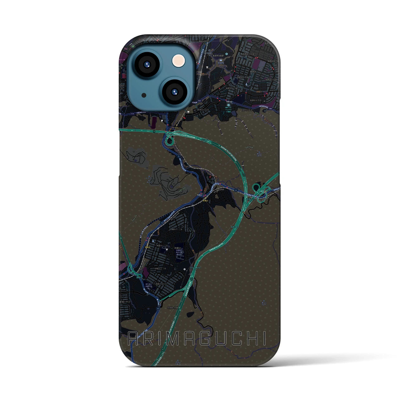 【有馬口(兵庫県)】地図柄iPhoneケース(バックカバータイプ)