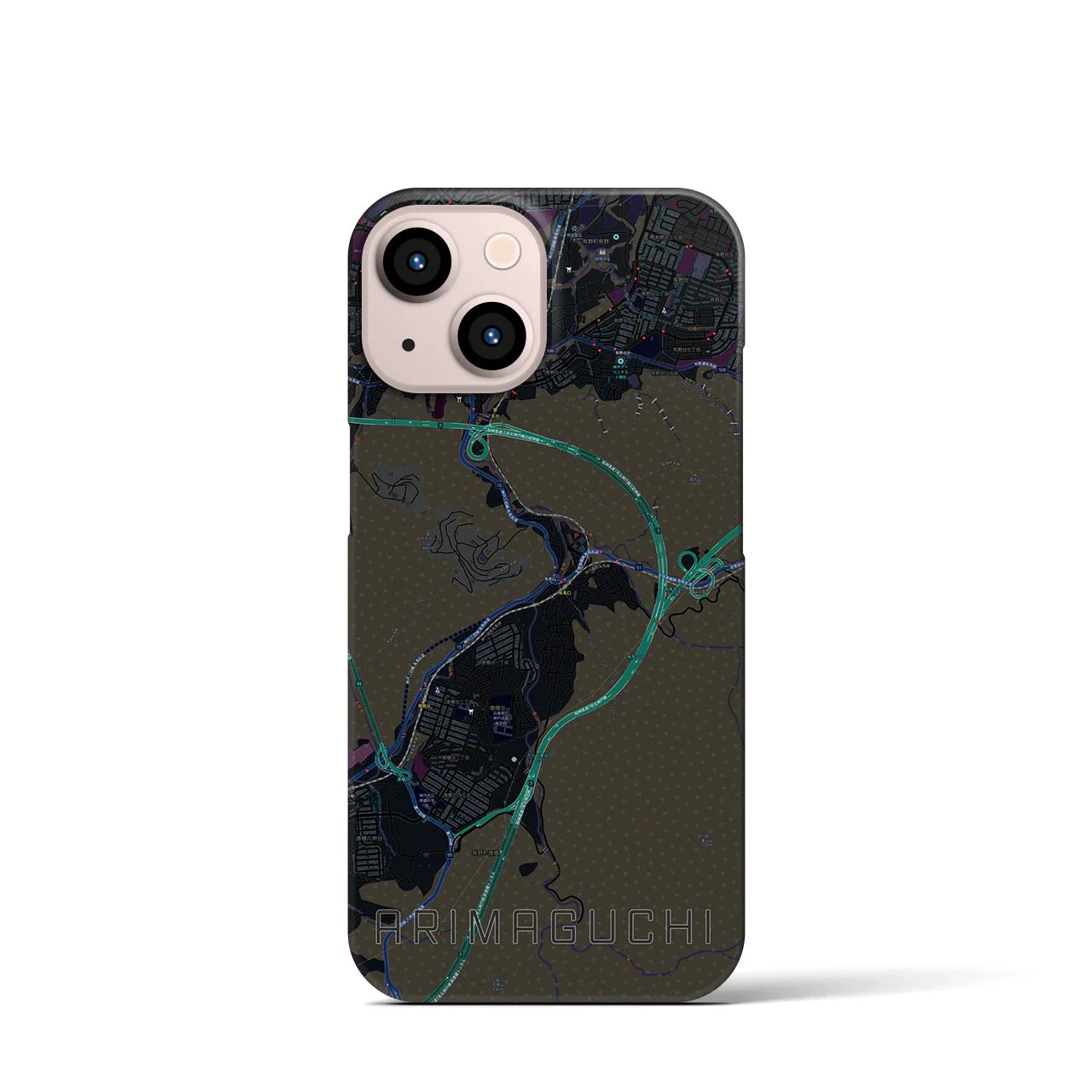 【有馬口(兵庫県)】地図柄iPhoneケース(バックカバータイプ)