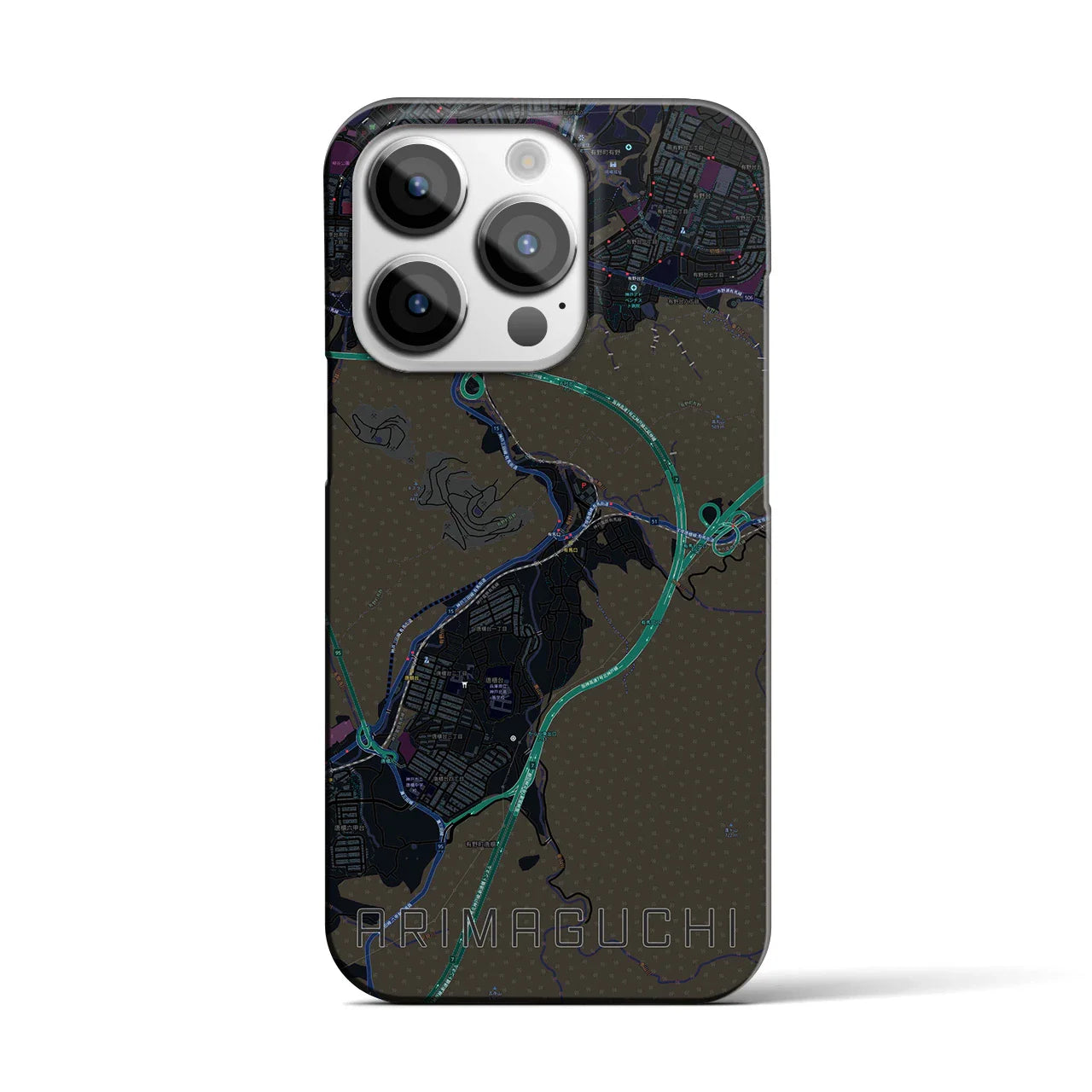 【有馬口(兵庫県)】地図柄iPhoneケース(バックカバータイプ)