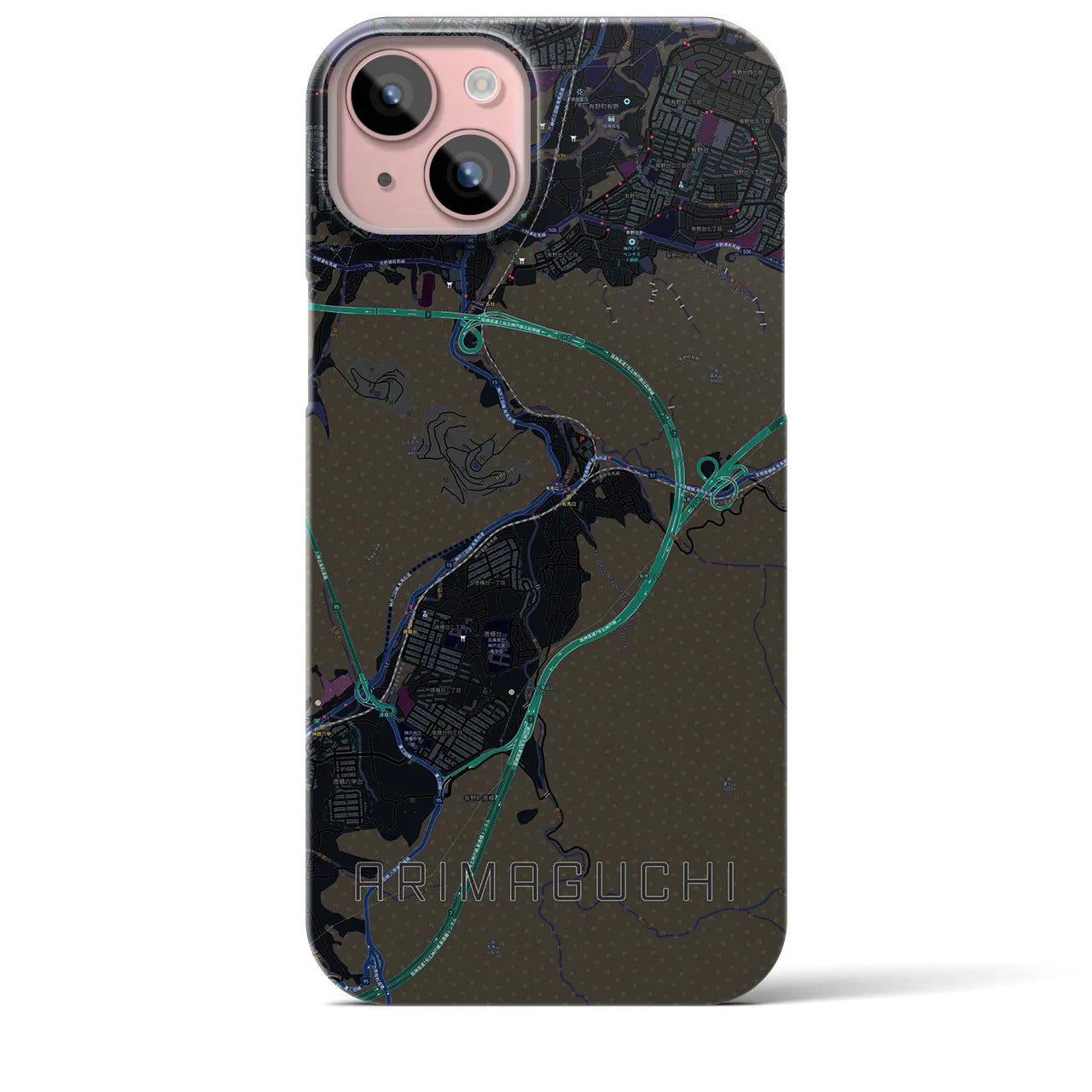 【有馬口(兵庫県)】地図柄iPhoneケース(バックカバータイプ)