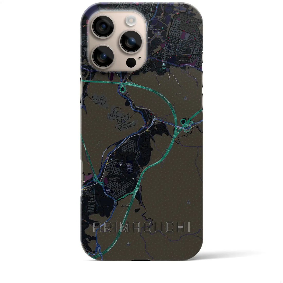 【有馬口(兵庫県)】地図柄iPhoneケース(バックカバータイプ)