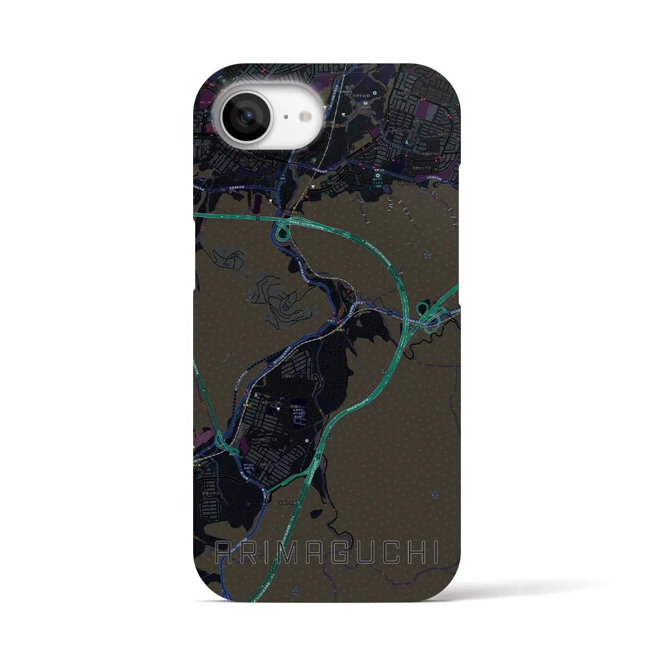 【有馬口(兵庫県)】地図柄iPhoneケース(バックカバータイプ)