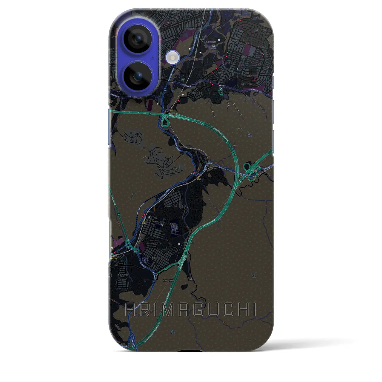 【有馬口(兵庫県)】地図柄iPhoneケース(バックカバータイプ)