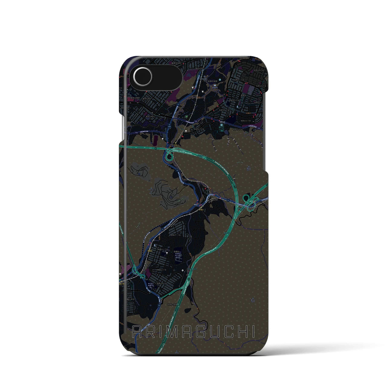 【有馬口(兵庫県)】地図柄iPhoneケース(バックカバータイプ)