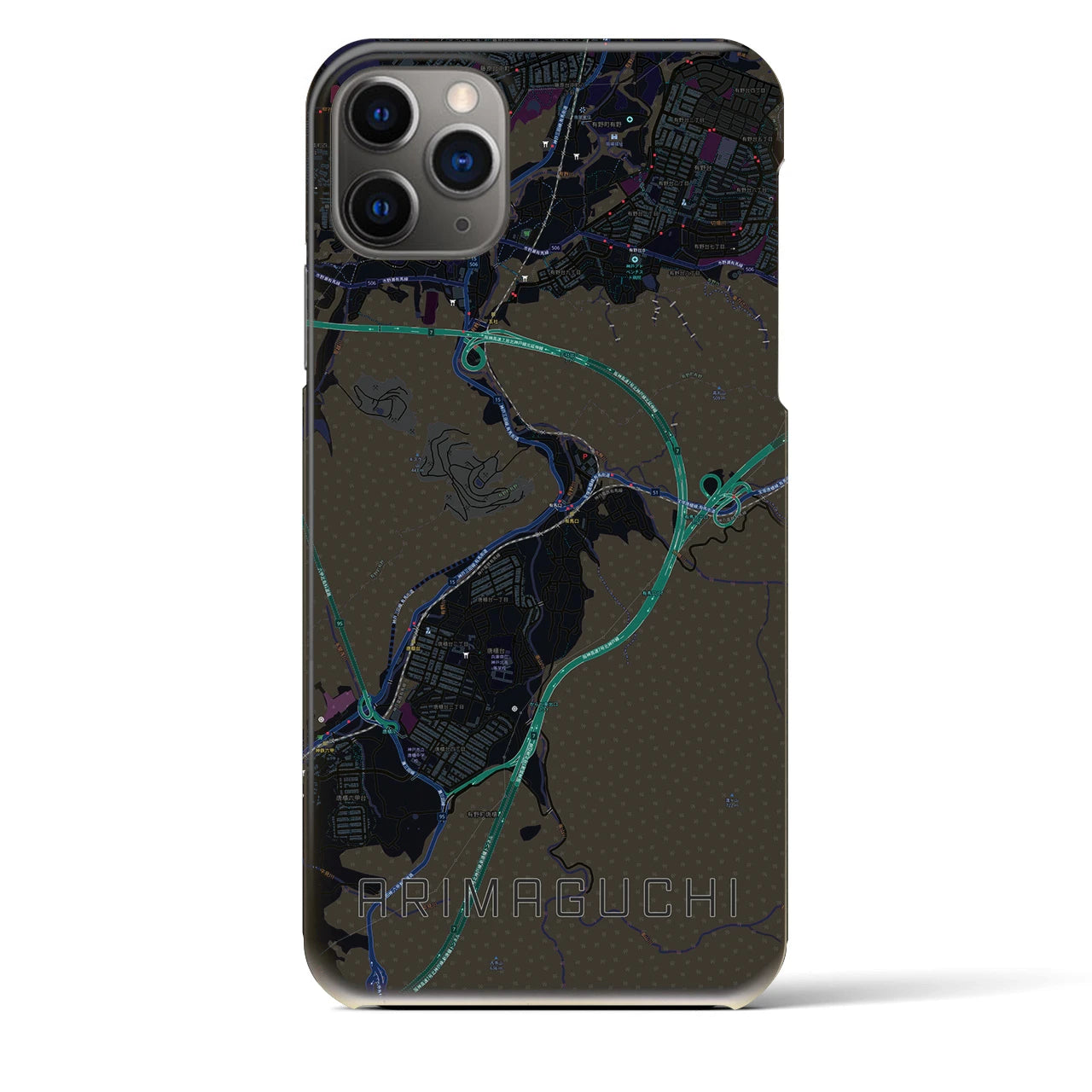 【有馬口(兵庫県)】地図柄iPhoneケース(バックカバータイプ)