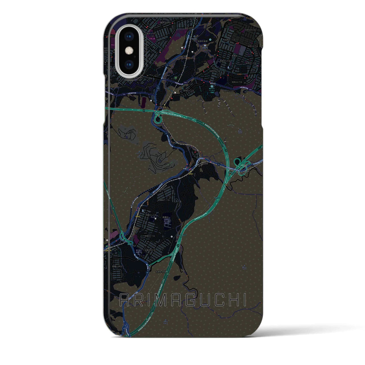 【有馬口(兵庫県)】地図柄iPhoneケース(バックカバータイプ)