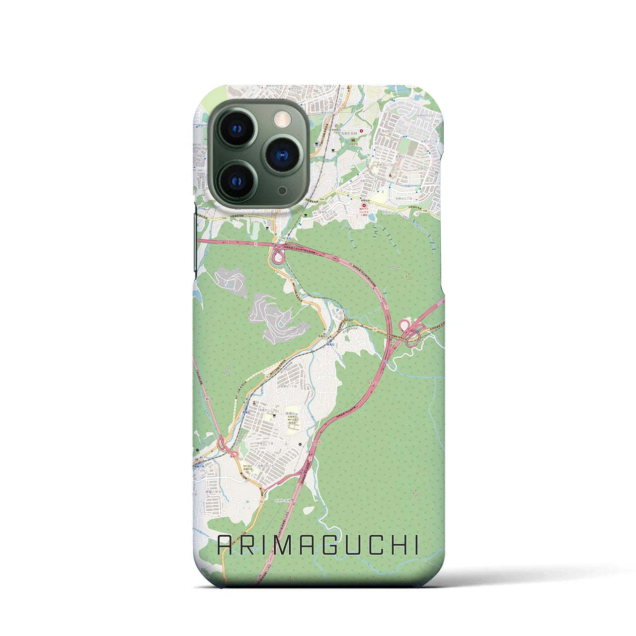 【有馬口(兵庫県)】地図柄iPhoneケース(バックカバータイプ)