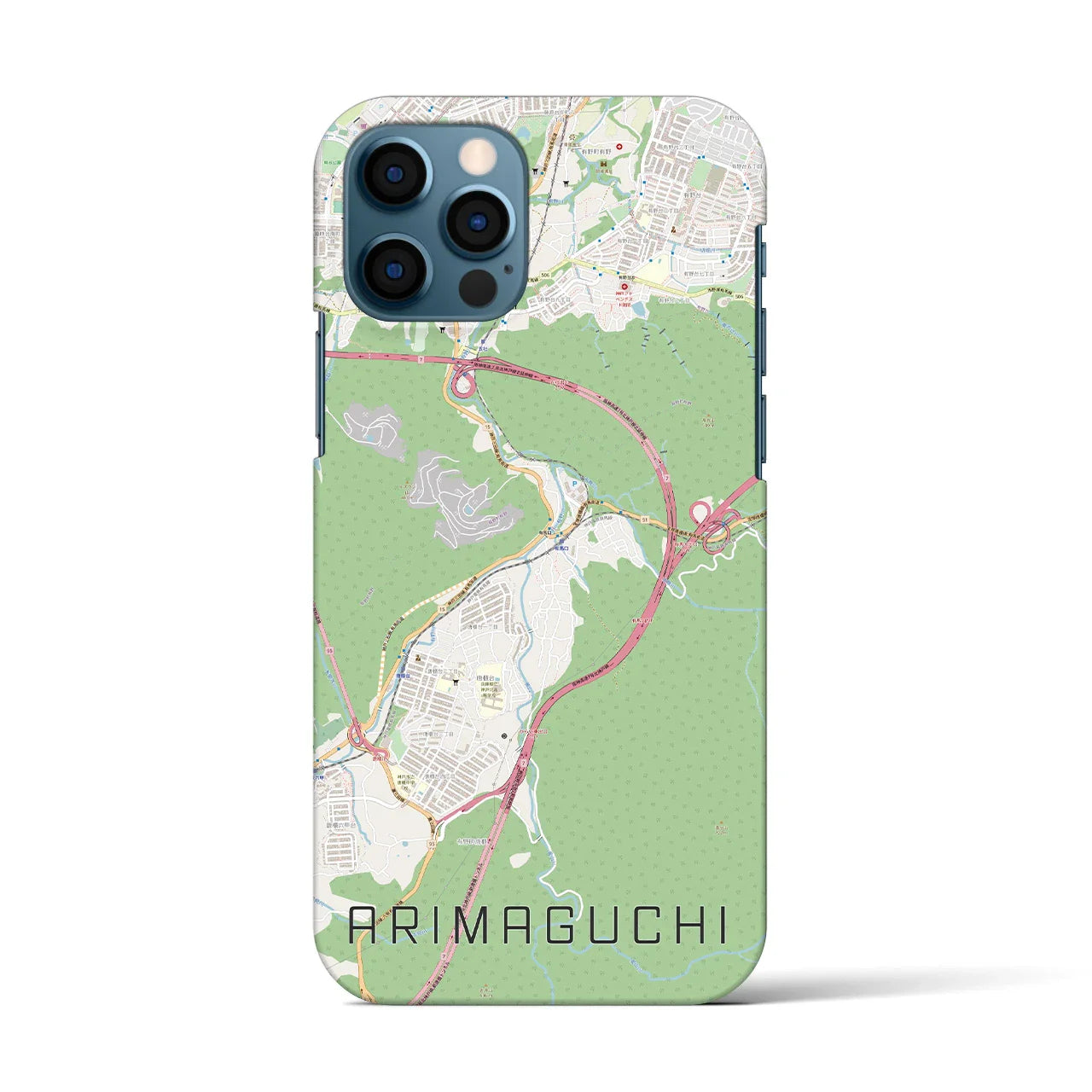 【有馬口(兵庫県)】地図柄iPhoneケース(バックカバータイプ)