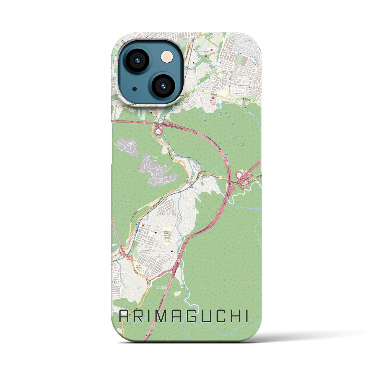 【有馬口(兵庫県)】地図柄iPhoneケース(バックカバータイプ)