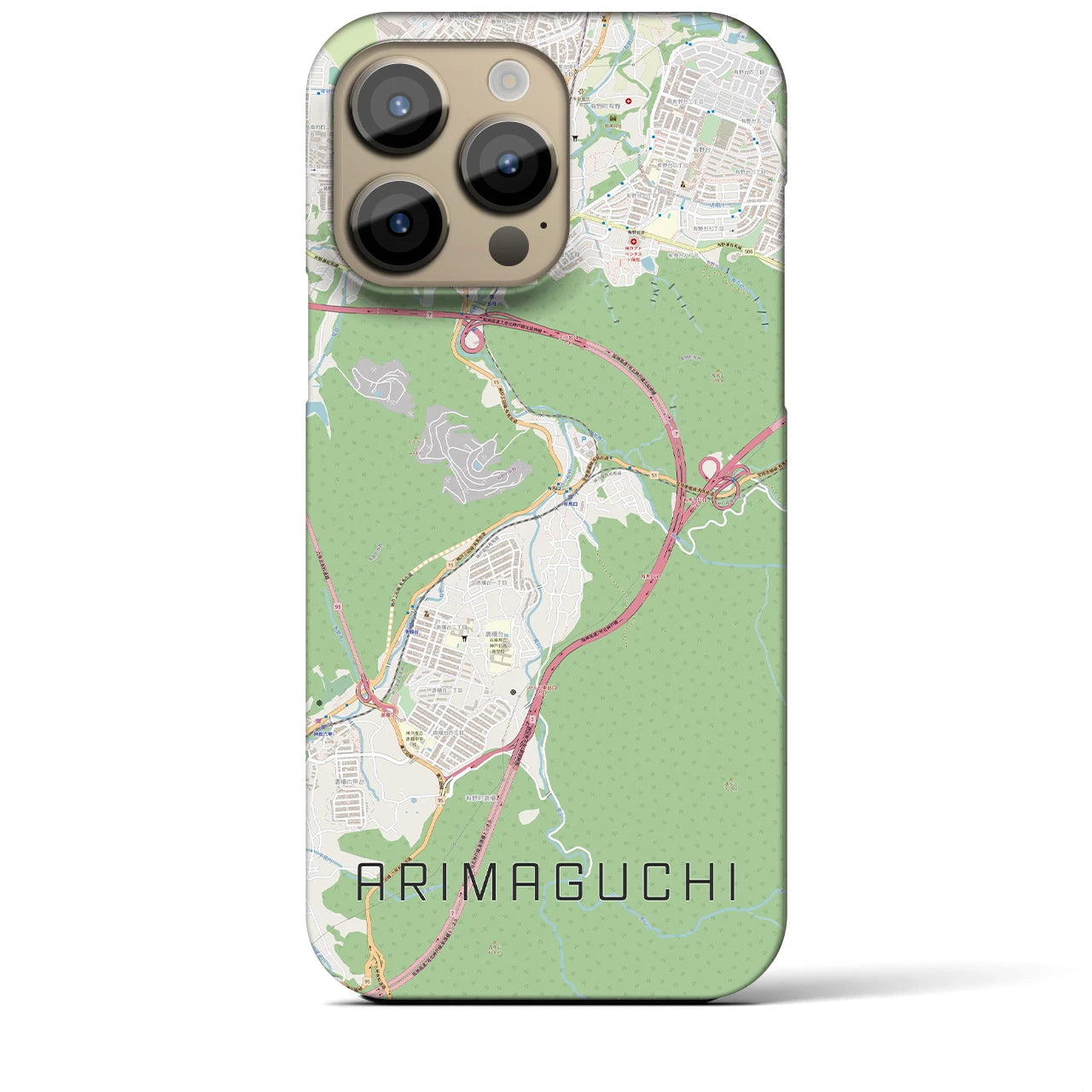 【有馬口(兵庫県)】地図柄iPhoneケース(バックカバータイプ)