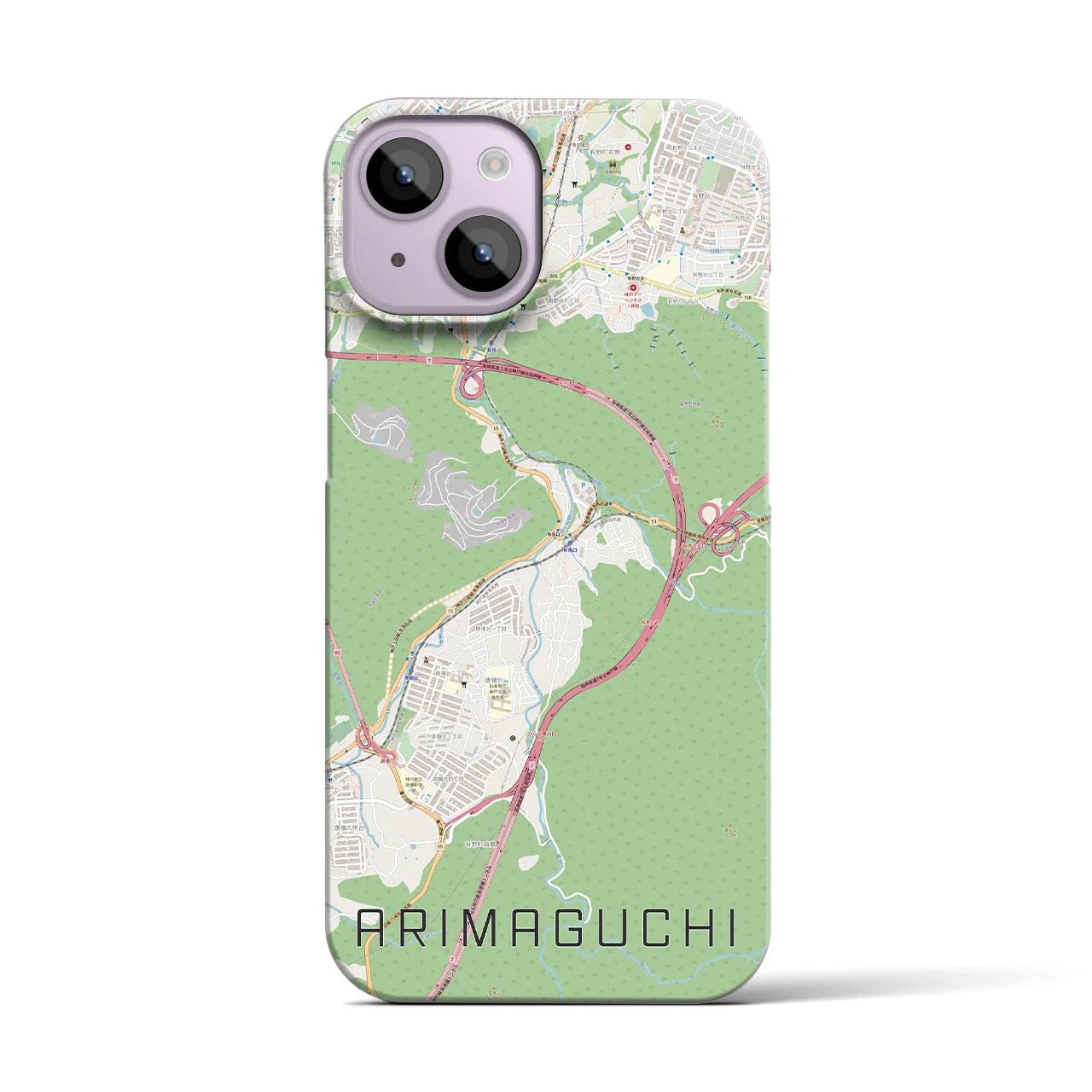 【有馬口(兵庫県)】地図柄iPhoneケース(バックカバータイプ)