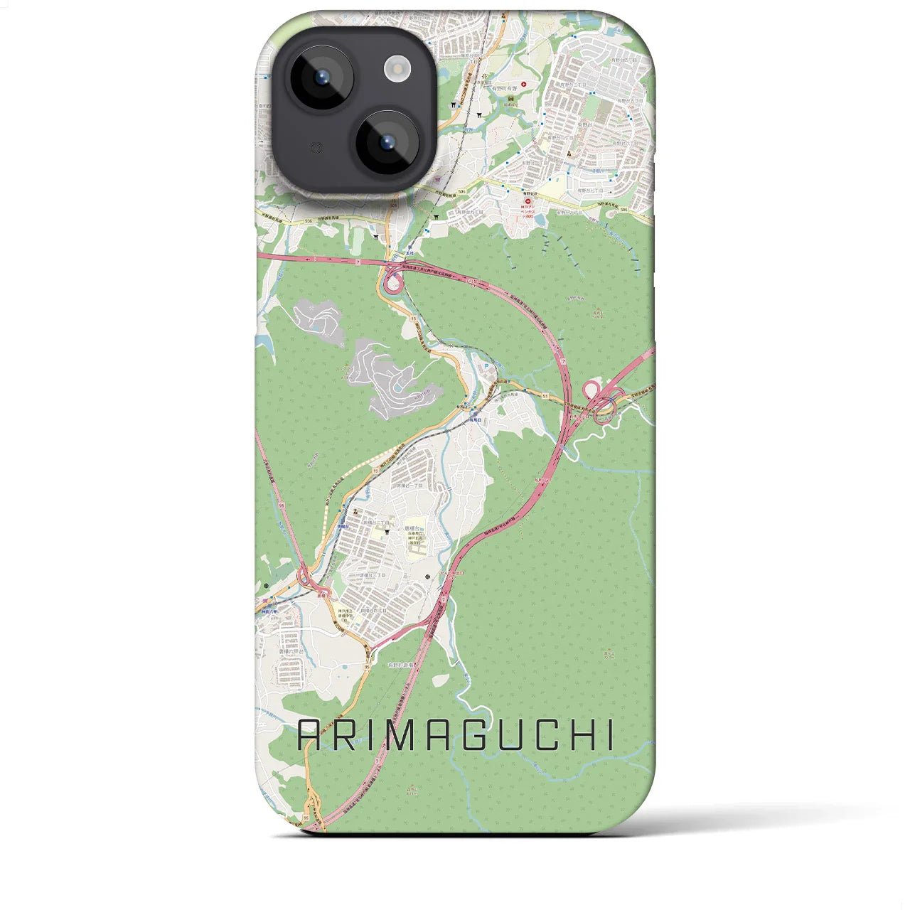 【有馬口(兵庫県)】地図柄iPhoneケース(バックカバータイプ)