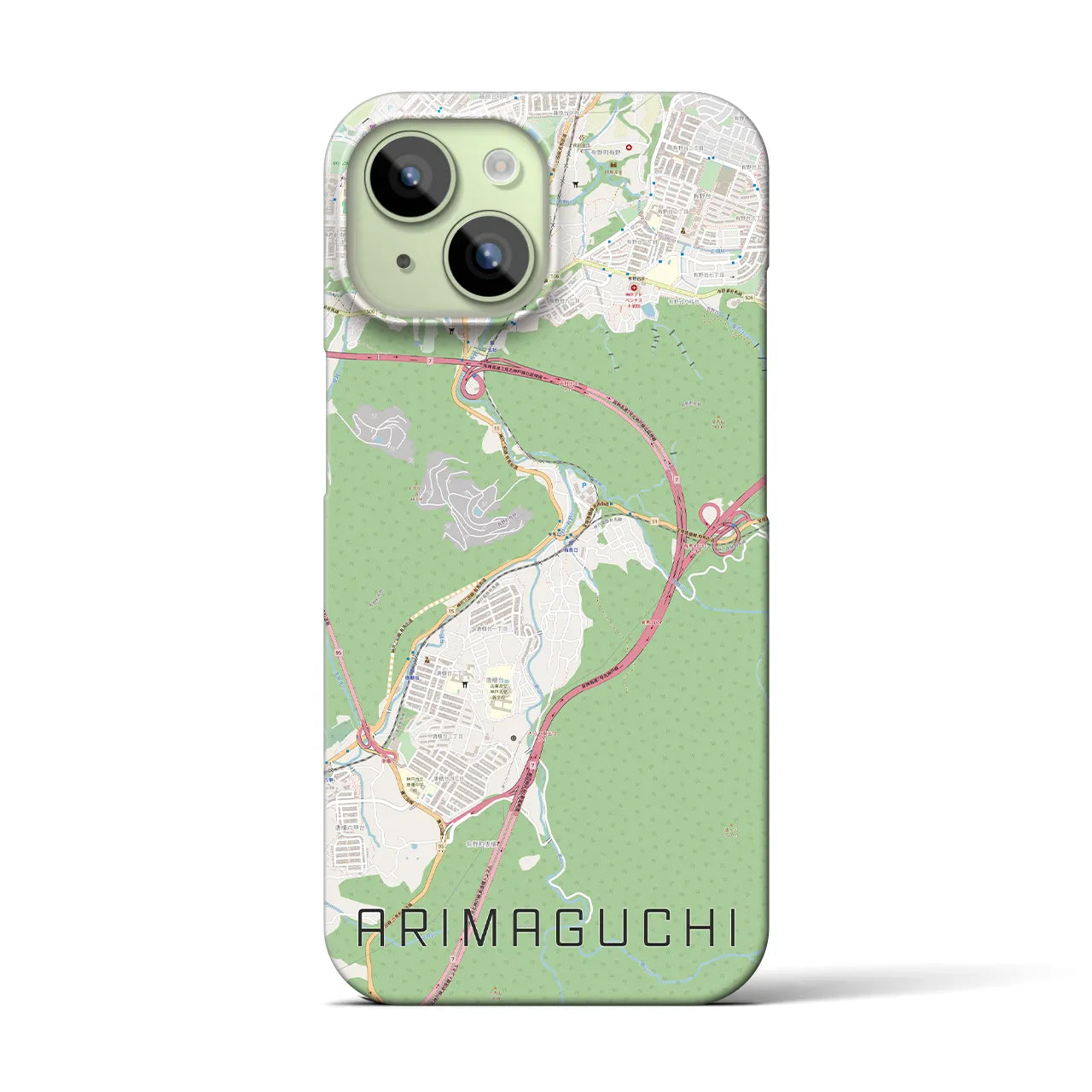 【有馬口(兵庫県)】地図柄iPhoneケース(バックカバータイプ)