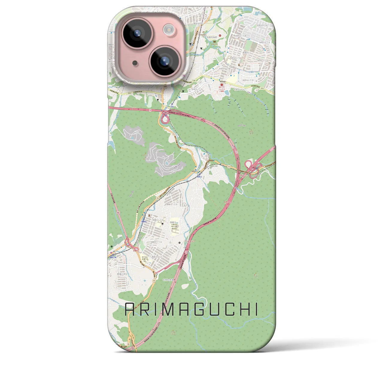 【有馬口(兵庫県)】地図柄iPhoneケース(バックカバータイプ)