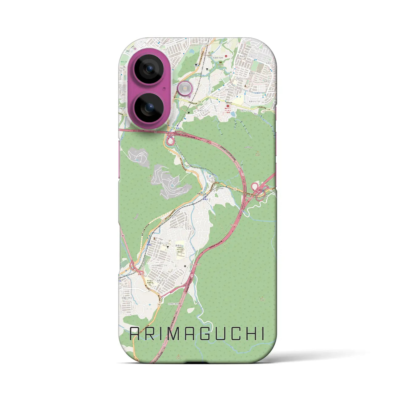 【有馬口(兵庫県)】地図柄iPhoneケース(バックカバータイプ)