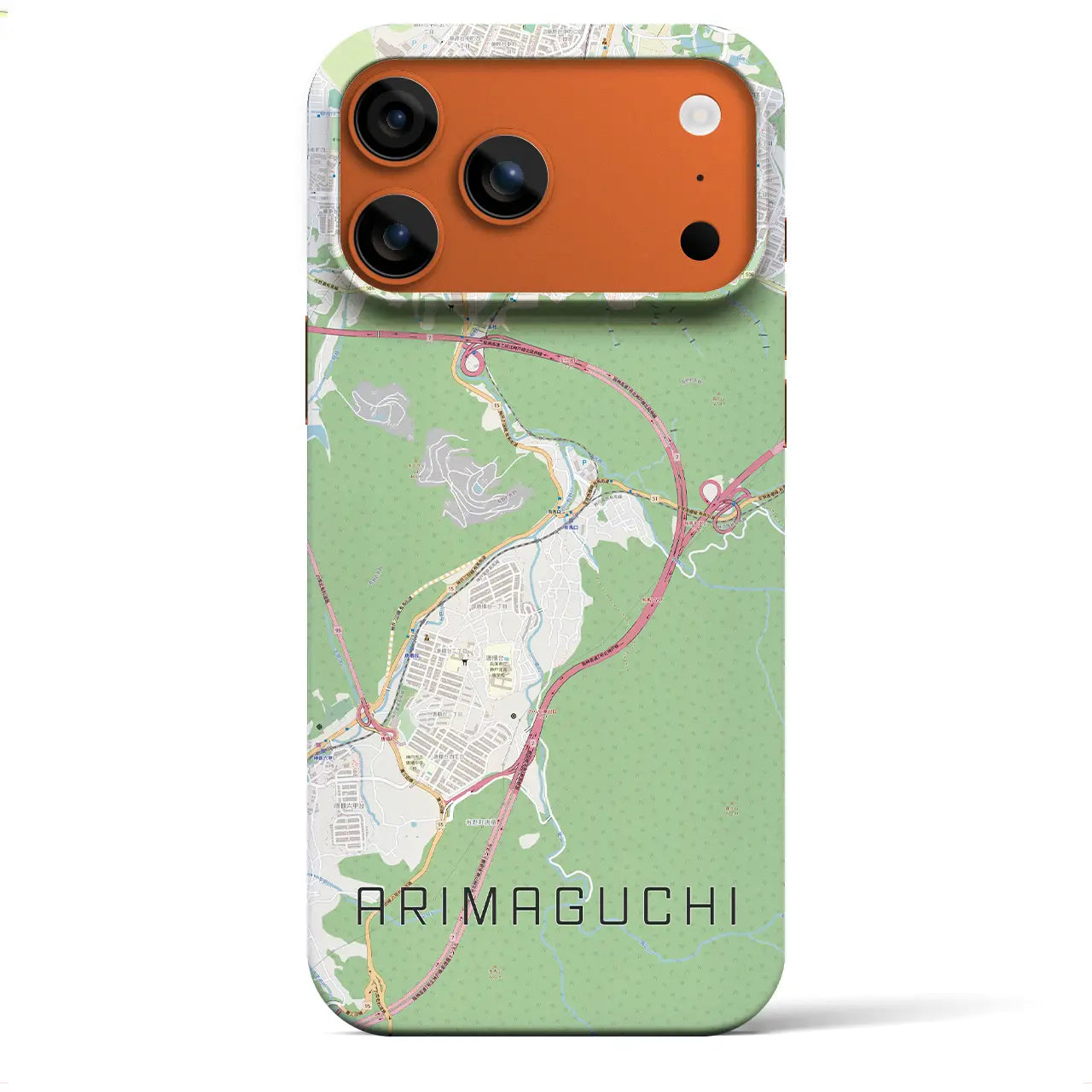 【有馬口(兵庫県)】地図柄iPhoneケース(バックカバータイプ)