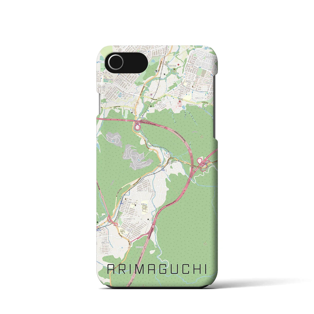 【有馬口(兵庫県)】地図柄iPhoneケース(バックカバータイプ)