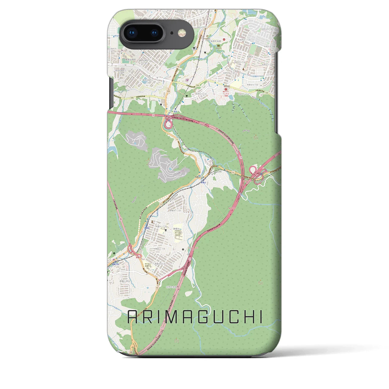 【有馬口(兵庫県)】地図柄iPhoneケース(バックカバータイプ)