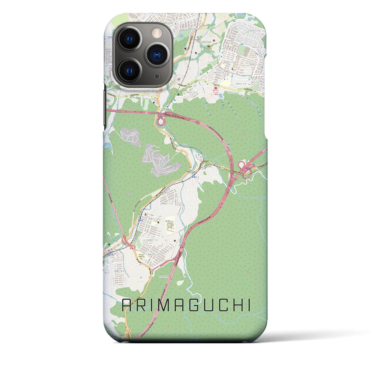 【有馬口(兵庫県)】地図柄iPhoneケース(バックカバータイプ)