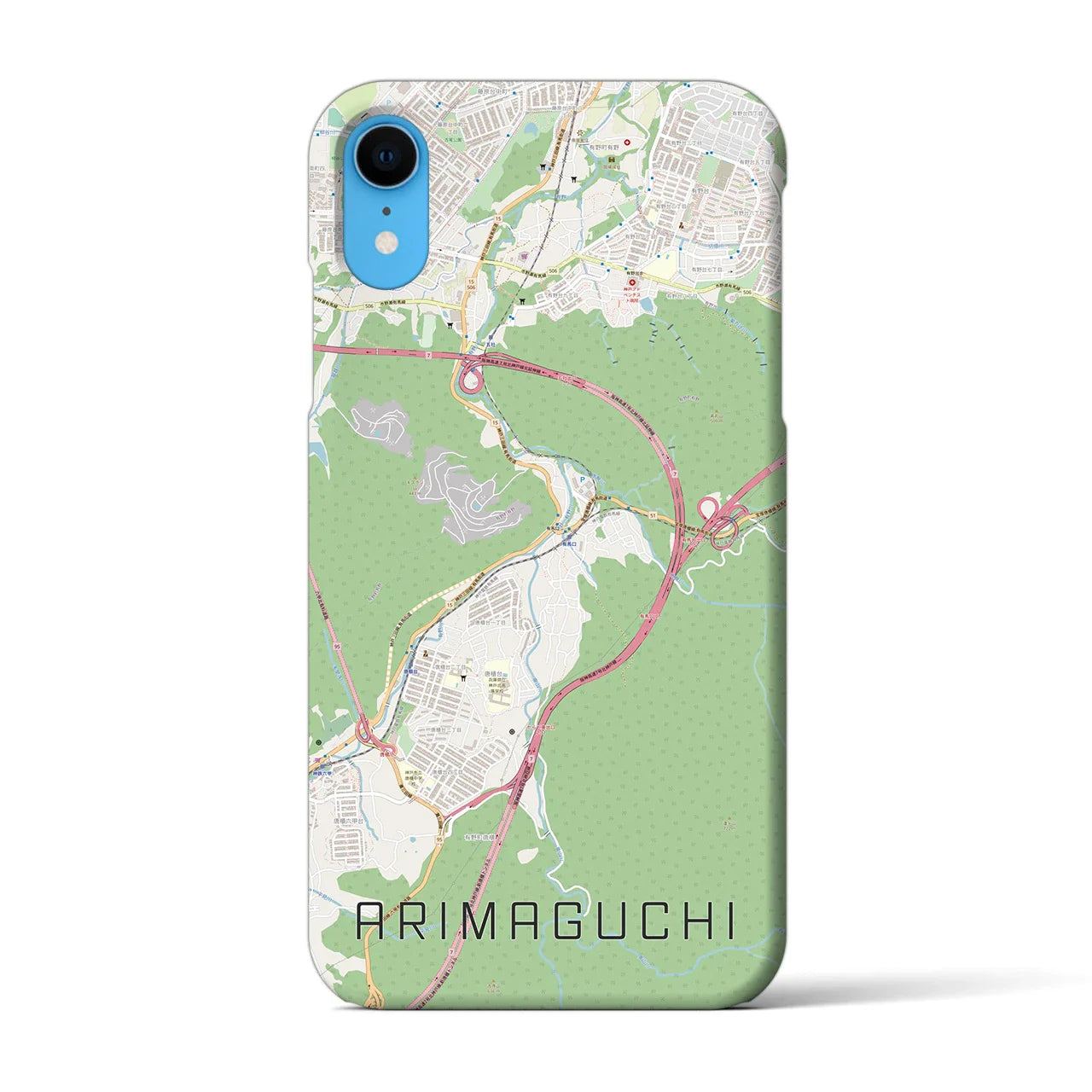 【有馬口(兵庫県)】地図柄iPhoneケース(バックカバータイプ)