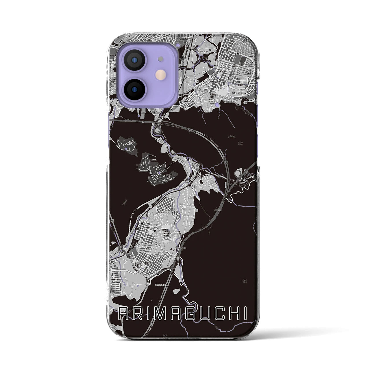 【有馬口(兵庫県)】地図柄iPhoneケース(クリアタイプ)