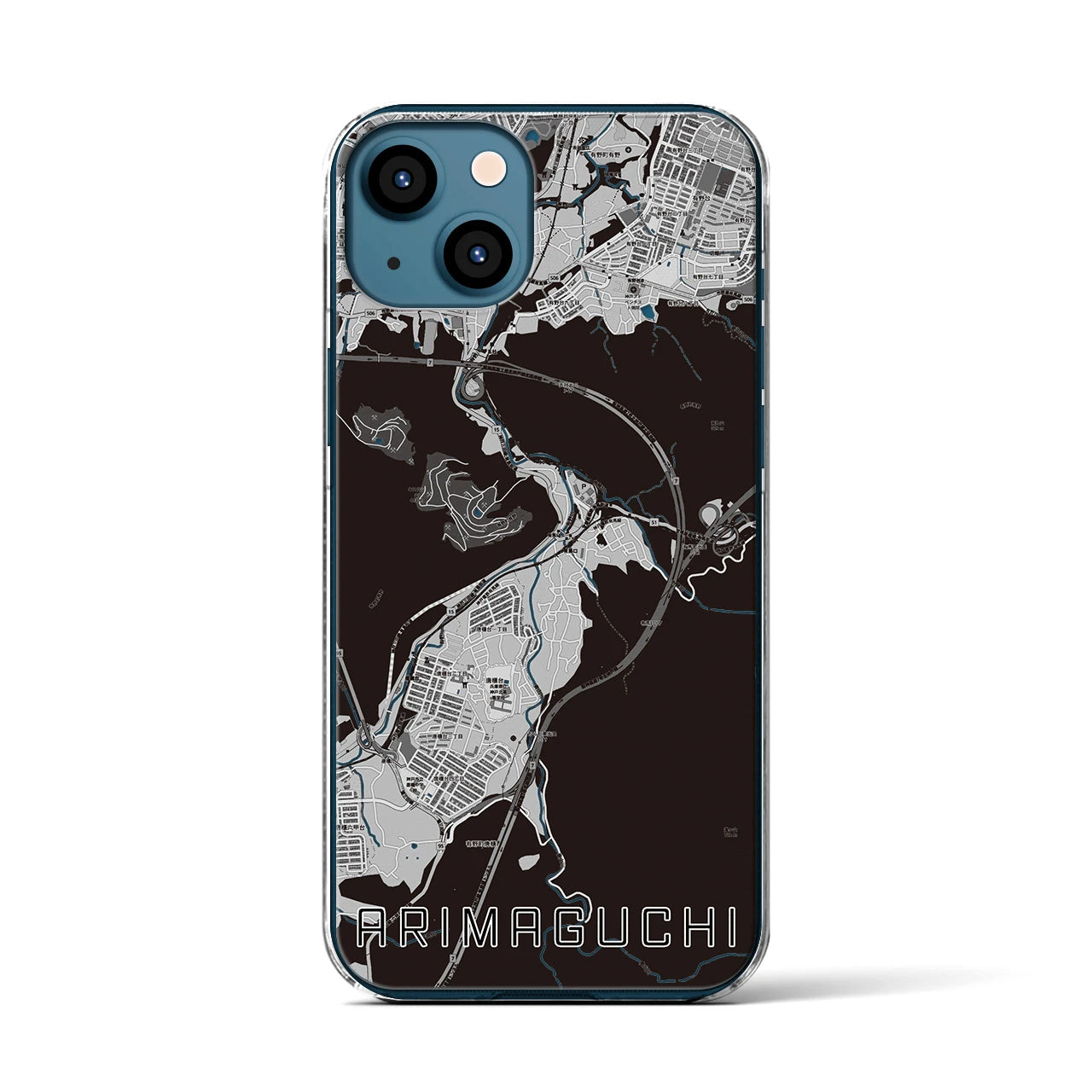 【有馬口(兵庫県)】地図柄iPhoneケース(クリアタイプ)
