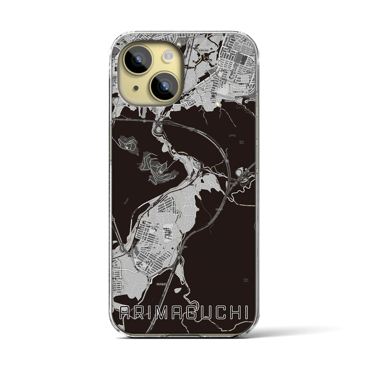 【有馬口(兵庫県)】地図柄iPhoneケース(クリアタイプ)