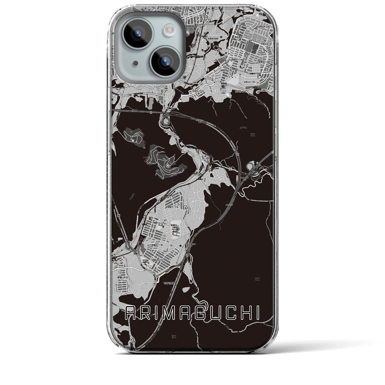 【有馬口(兵庫県)】地図柄iPhoneケース(クリアタイプ)