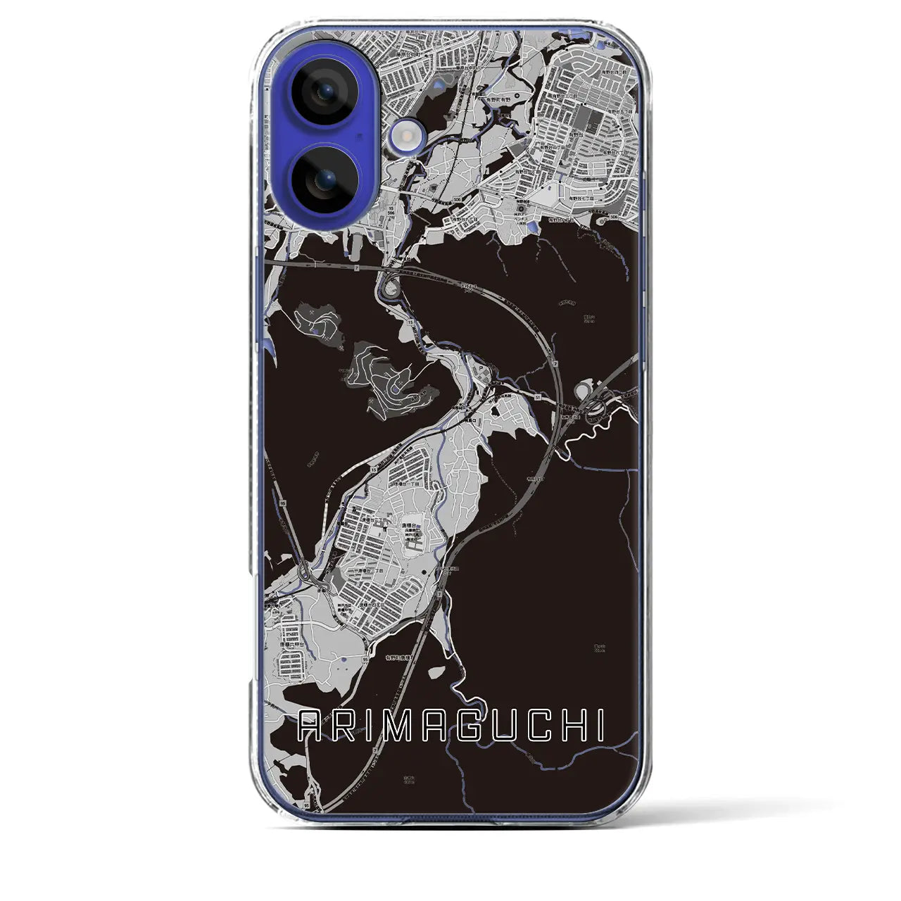 【有馬口(兵庫県)】地図柄iPhoneケース(クリアタイプ)