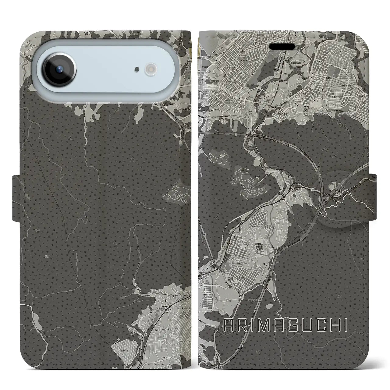 【有馬口(兵庫県)】地図柄iPhoneケース(手帳タイプ)