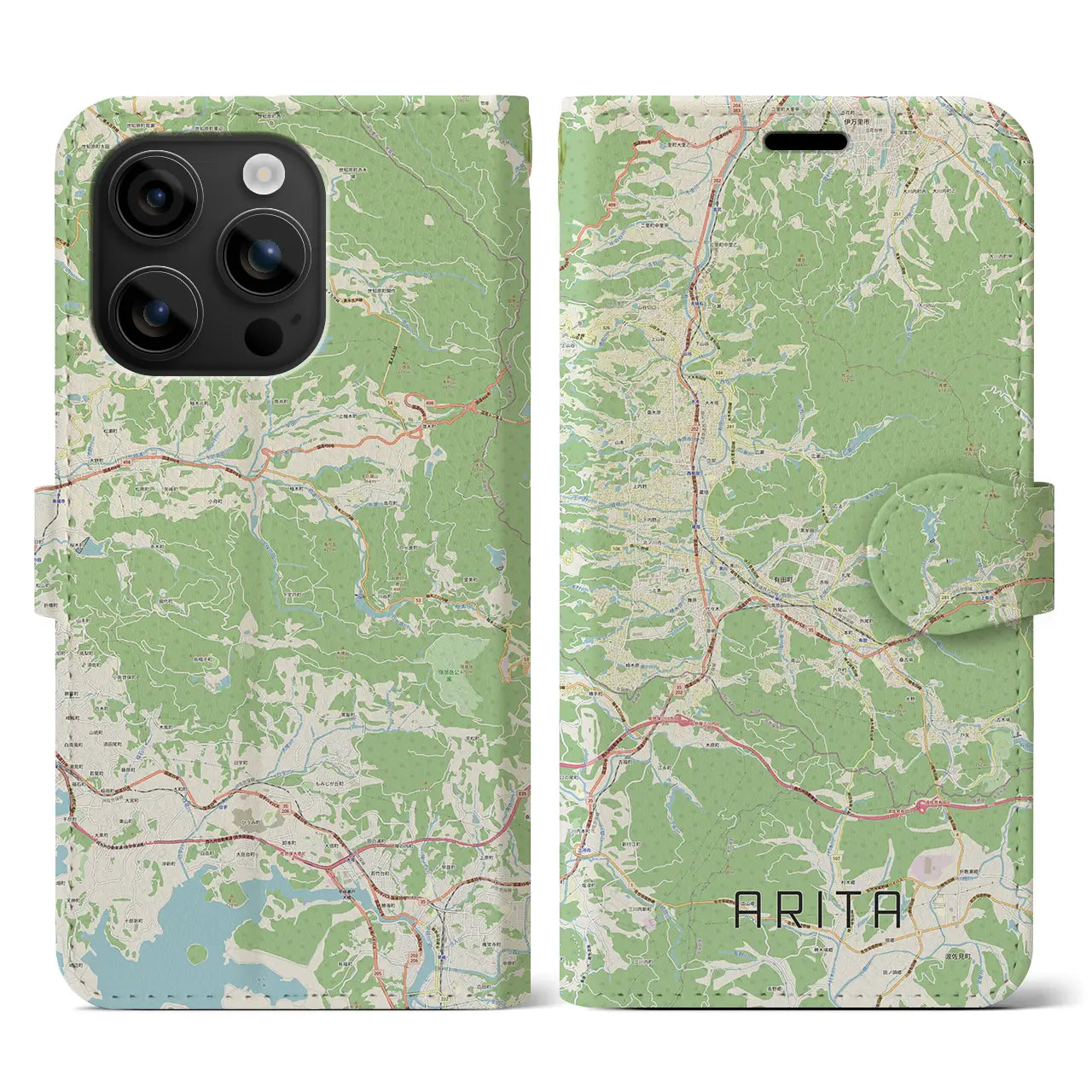 【有田(佐賀県)】地図柄iPhoneケース(手帳タイプ)